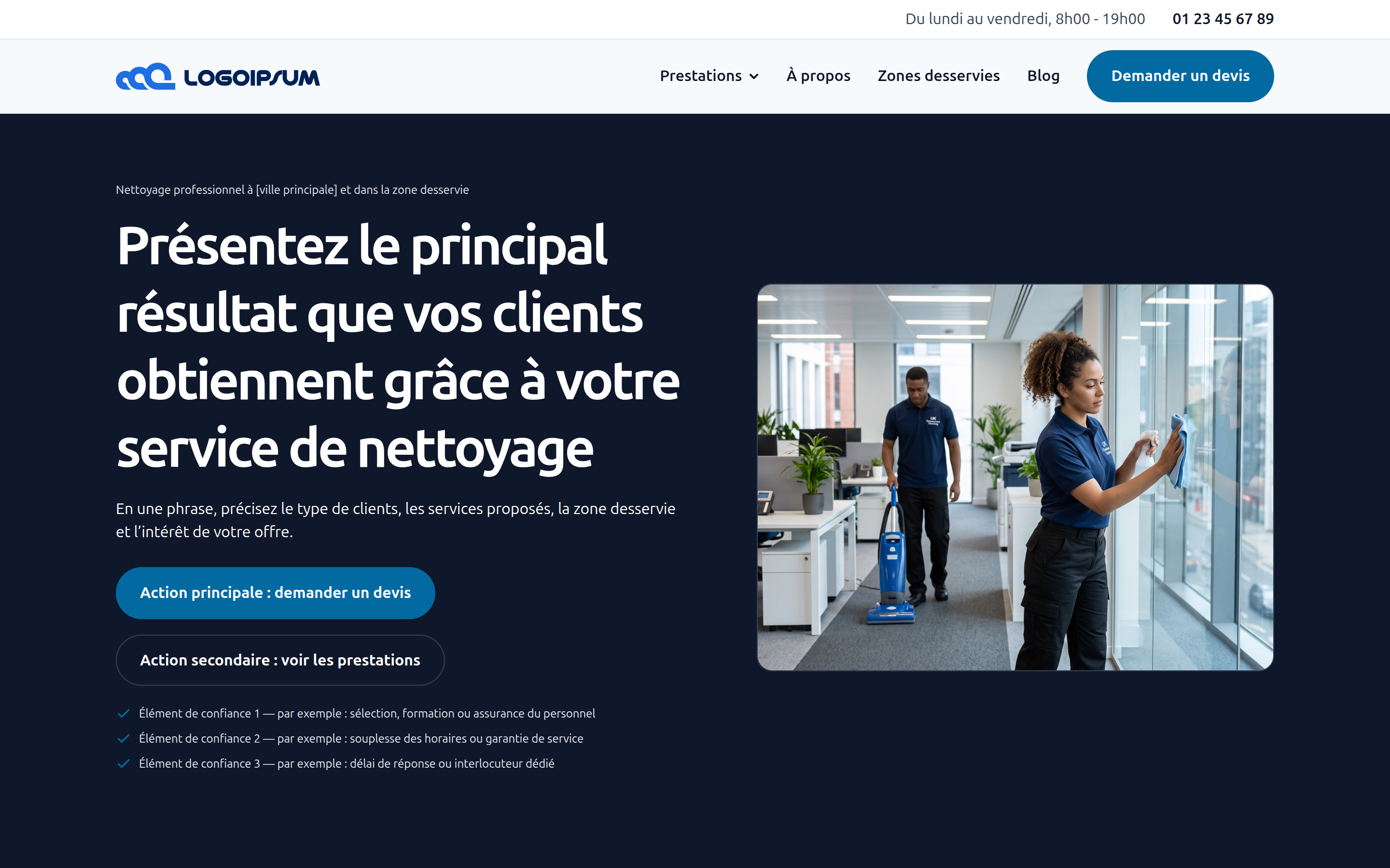 Preview of the cleaning-service website